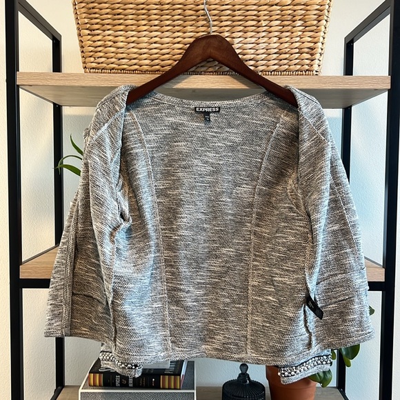 Express French Terry Open Jewel Cuff Pullover/Cardigan/Blazer/Sweater, L - Picture 5 of 6